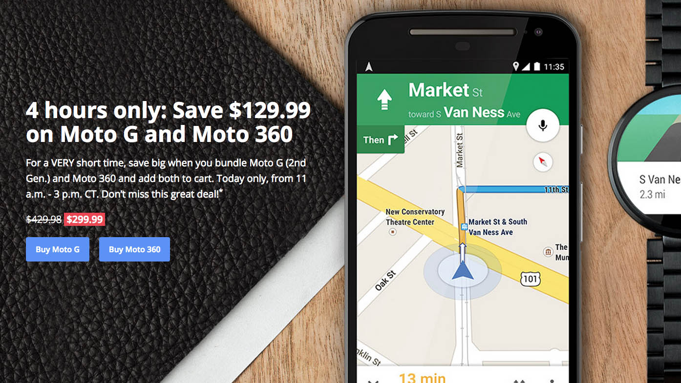 Combo Deal:  Get a Moto 360 and Moto G for Just $299