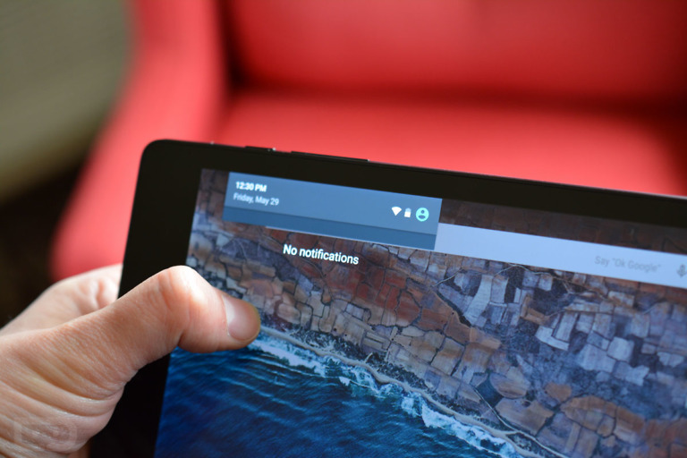 Android M Feature:  Notification Shade on Tablets Moves to Wherever You Swipe From