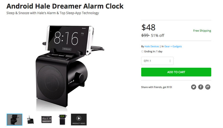 Deal: Android Hale Dreamer Alarm Clock for $48, 50% Off Retail