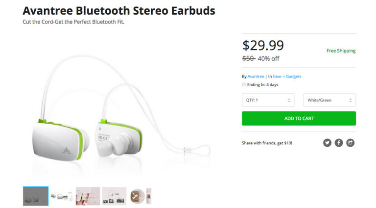 Deal: Avantree Bluetooth Stereo Earbuds for $30, Extra 10% Off With Coupon Code