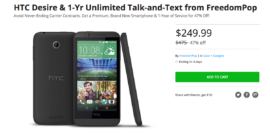 Deal: Get a HTC Desire 510 and 1-Year Unlimited Talk-and-Text From FreedomPop for $249