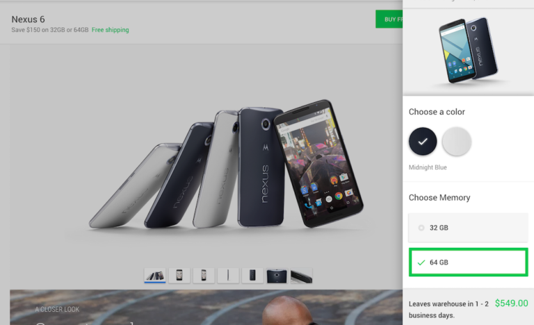 Act Fast: Nexus 6 in 32GB and 64GB on Sale for $150 Off in Google Store