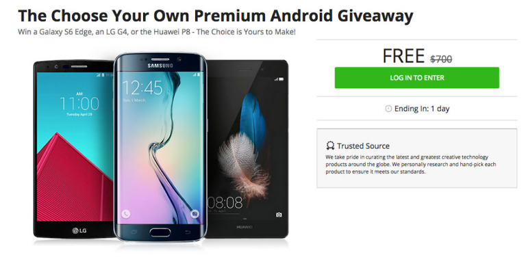 Reminder: One Day Left to Enter the “Choose Your Own Premium Android” Giveaway