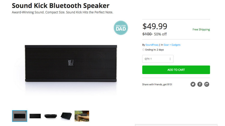 Deal: Buy a Sound Kick Bluetooth Speaker for $50, Guaranteed Delivery Before Father’s Day