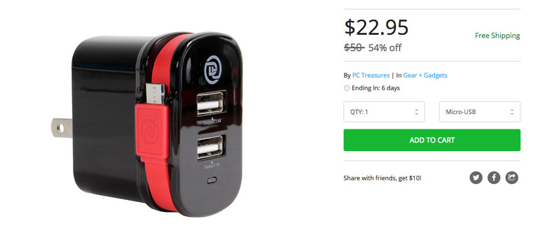 Deal:  $23 ChargeIt! USB Wall Adapter Charges 3 Devices at Once