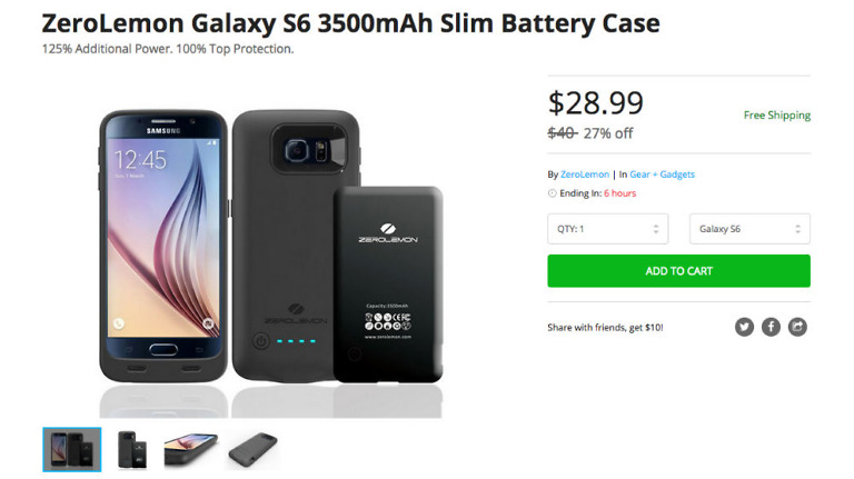 Deal: Buy ZeroLemon’s Galaxy S6 3500mAh Slim Battery Case for $29