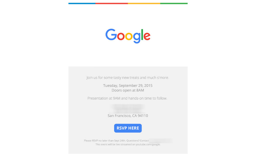 Google Sending Out Invites to Event on September 29 in SF