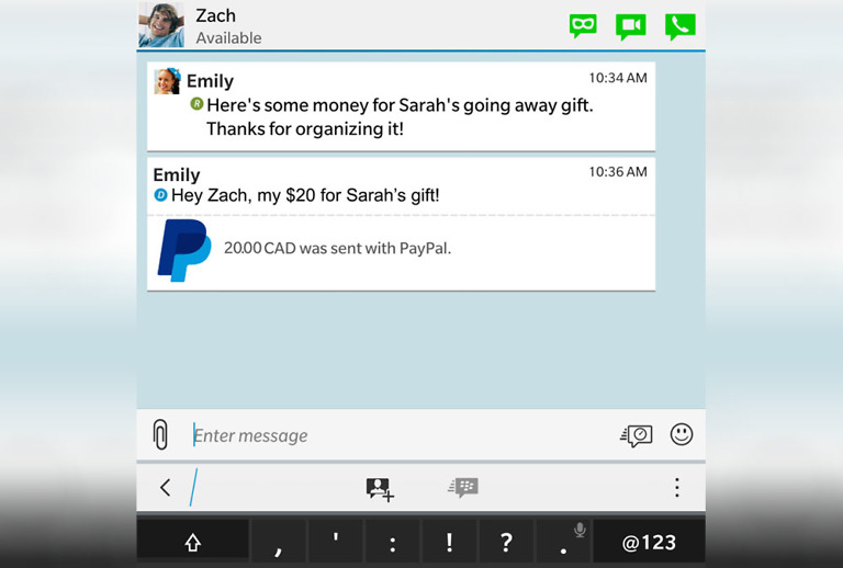 BBM Gets PayPal Integration for Device-to-Device Payments