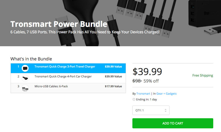 Deal Reminder:  $40 Gets You Two 3-Port and 4-Port Quick Charge 2.0 Chargers and a Cables