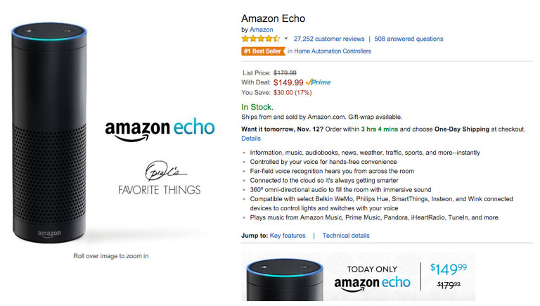 DEAL:  Amazon Echo Drops to $149 Today Only ($30 Off)