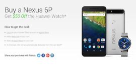 Deal:  Save $50 on the Huawei Watch When You Buy the Nexus 6P From Huawei