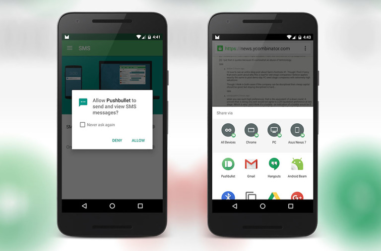 Pushbullet Gets Updated for Marshmallow With Direct Share and Runtime Permissions Support