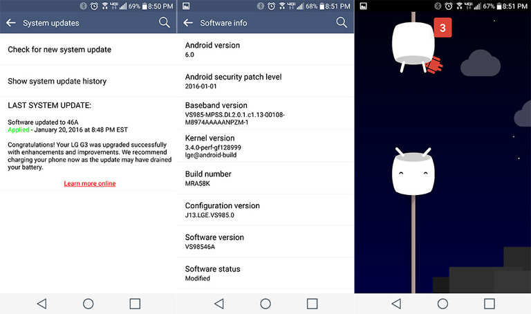 A Couple of Verizon LG G3 Owners Received Marshmallow Last Night