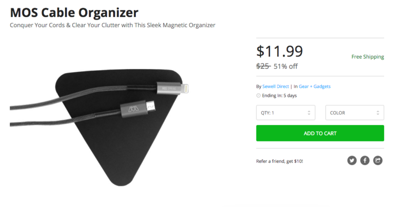 Deal: MOS Cable Organizer for $12, Plus Free Shipping