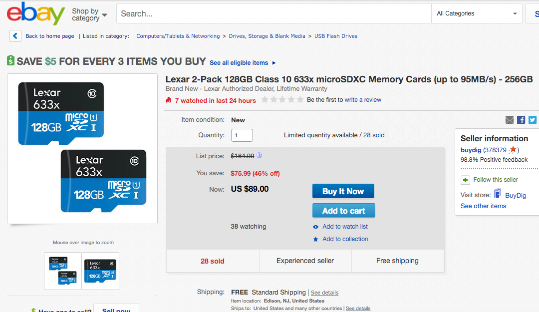 Deal: $89 for Lexar 128GB MicroSD Card 2-Pack, $39 for 64GB 2-Pack