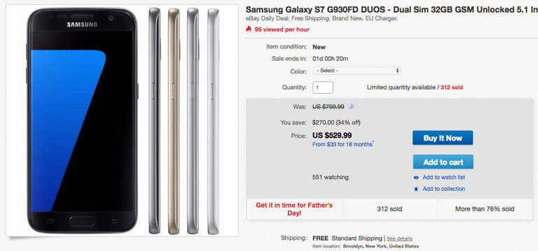 DEAL: Unlocked Galaxy S7 Returns to eBay at $529