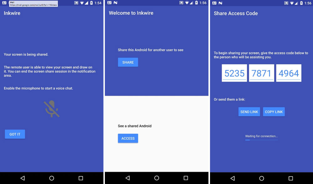 Koush is Testing Inkwire, a Screen Sharing and Remote Assistance App
