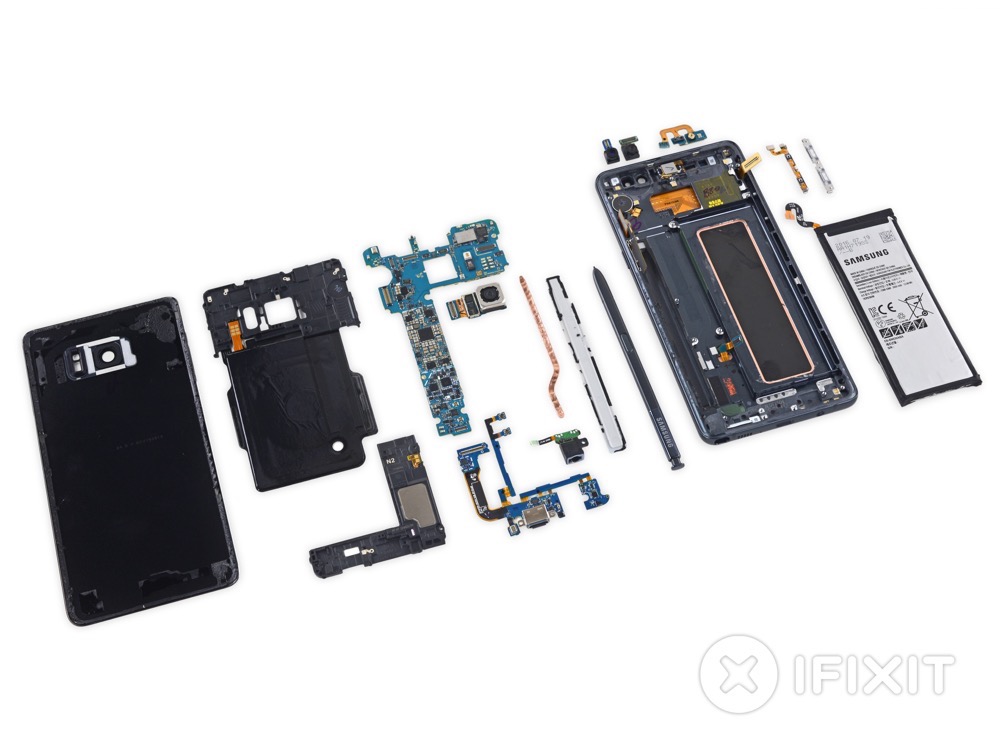 Galaxy Note 7 Gets a Teardown, Repair Score is Predictably Low
