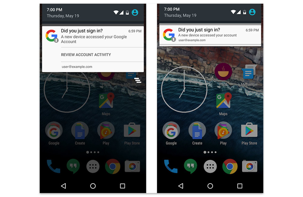 android login notifications