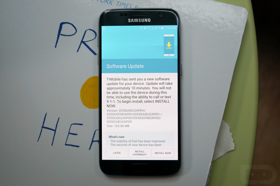 unlocked galaxy s7 update