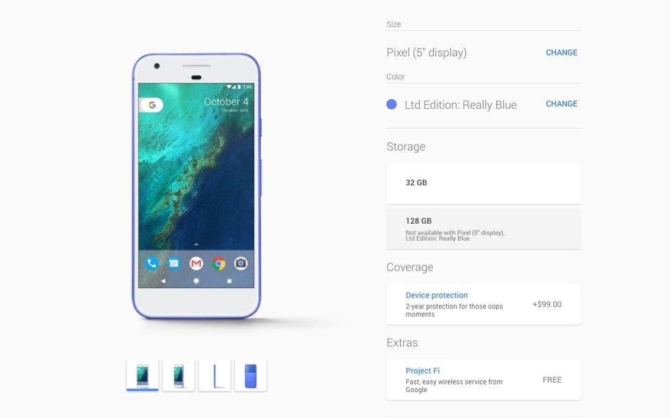 google pixel really blue