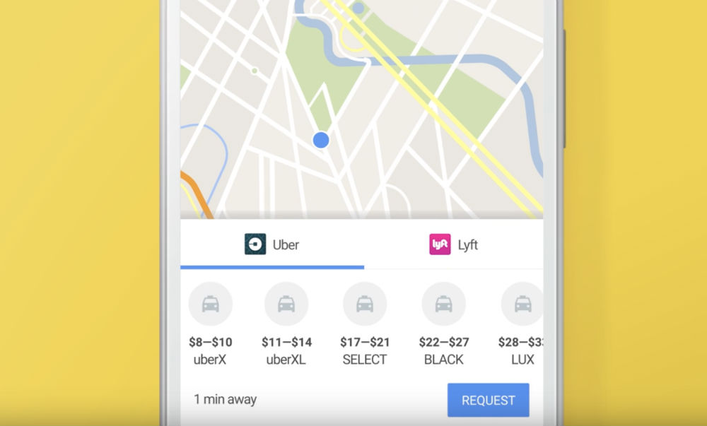 Google Maps Streamlines Uber, Lyft Ordering Through App
