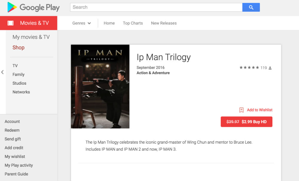 DEAL: Ip Man Trilogy Available in HD For $3 on Google Play
