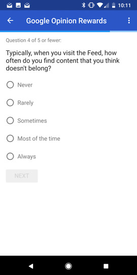 google feed survey