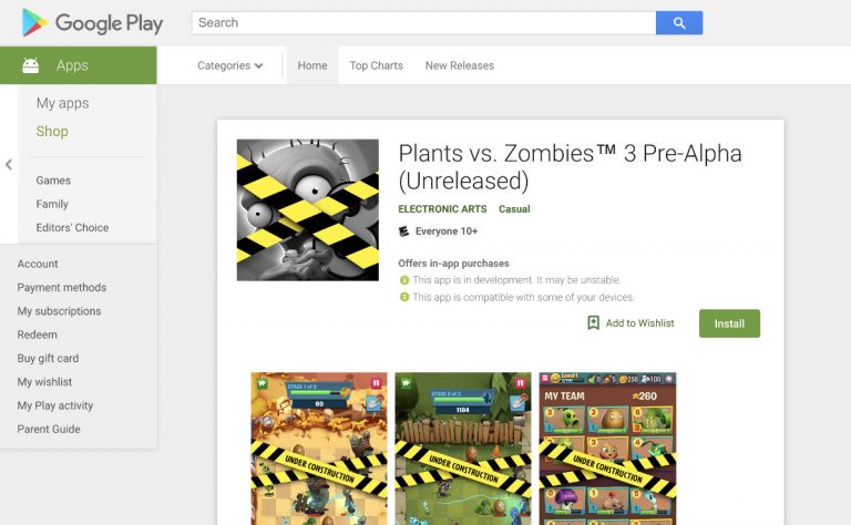 Go Play the Plants vs. Zombies 3 Pre-Alpha