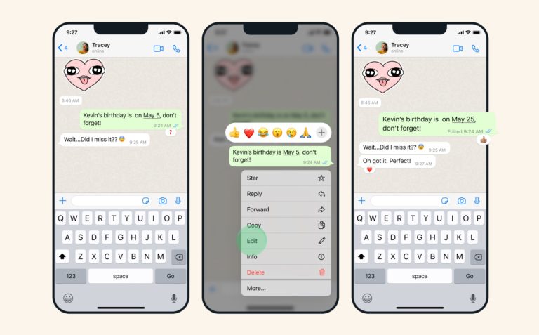 WhatsApp Says You Can Now Edit Messages