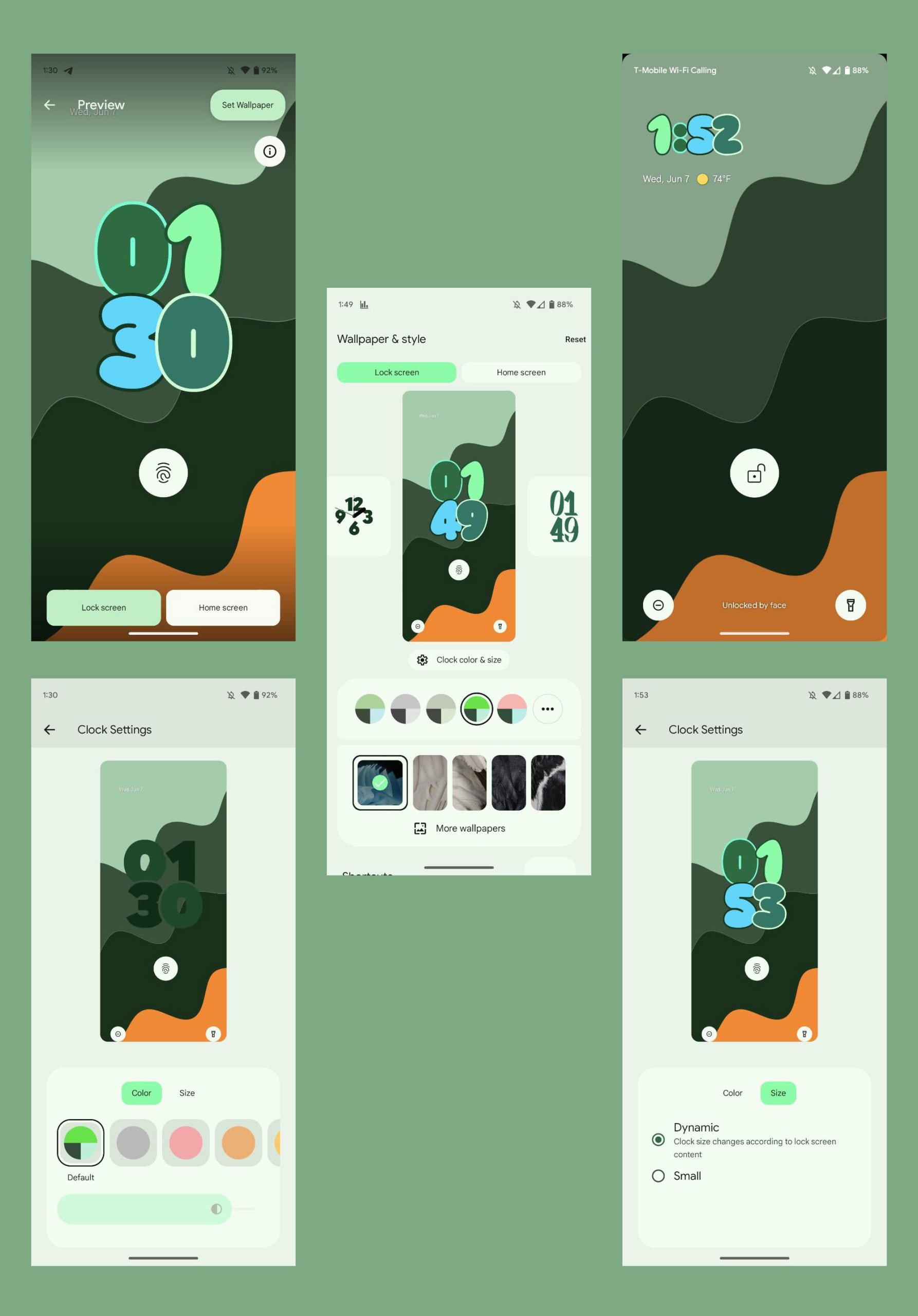 Android 14 Lock Screen Clocks