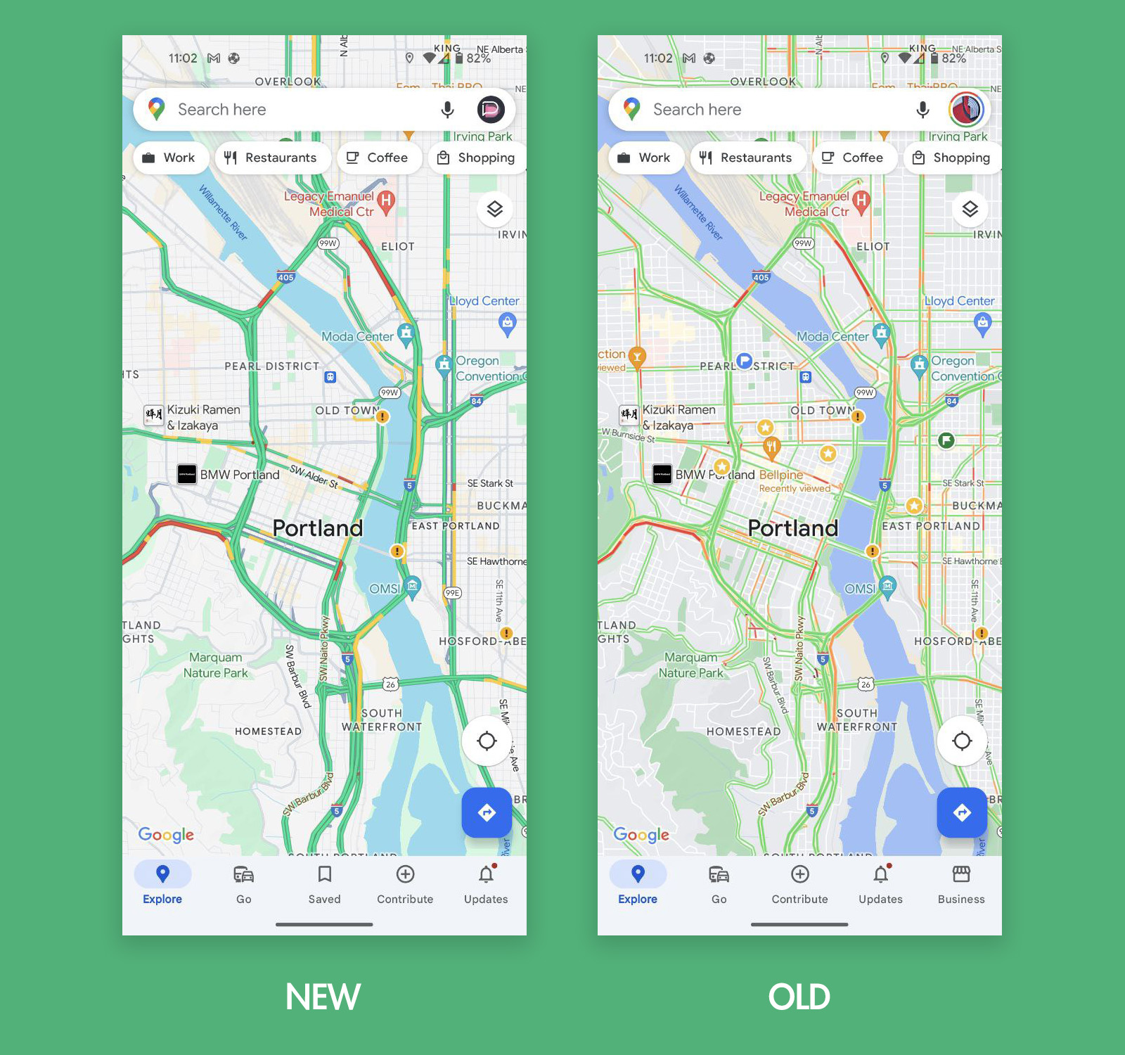 NEW GOOGLE MAPS COLORS