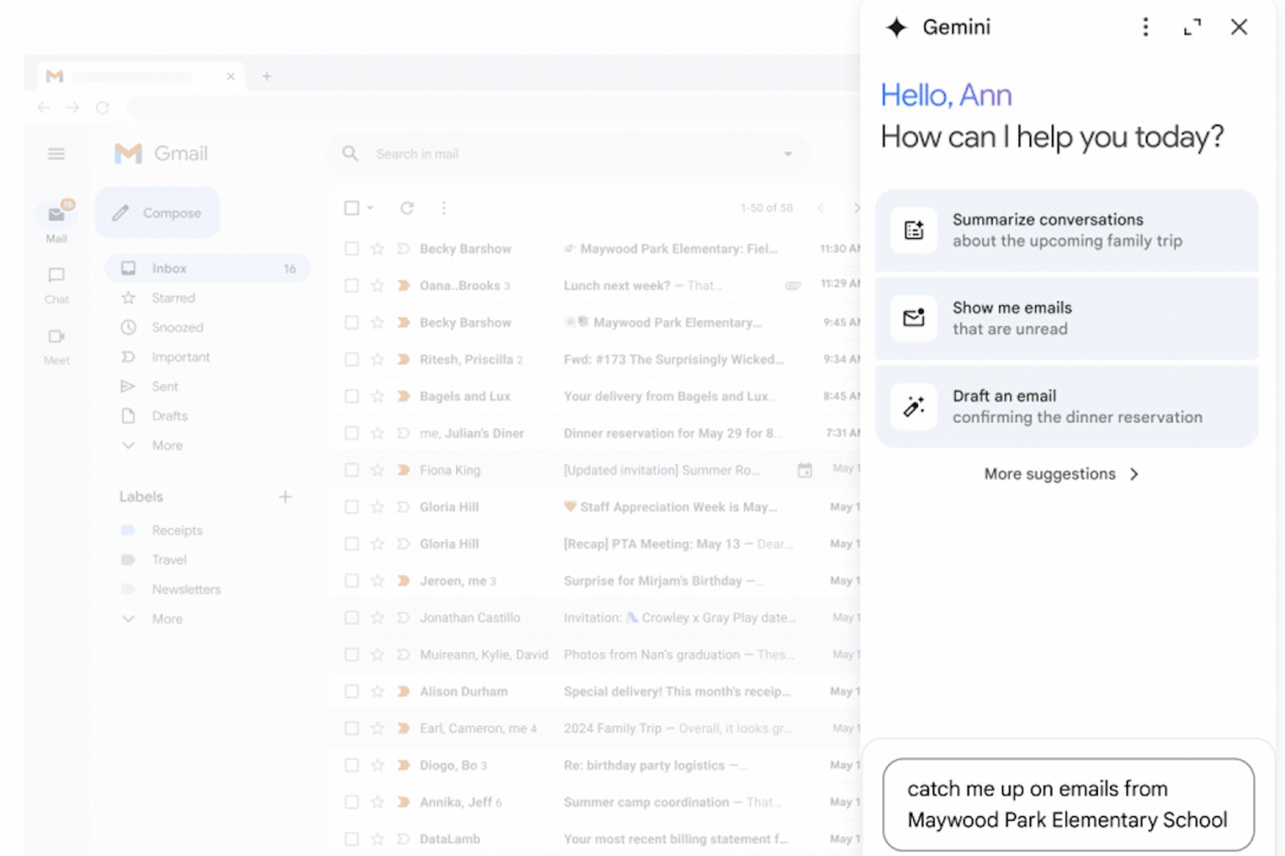 Gemini Getting Fully Infused Into Gmail This Week