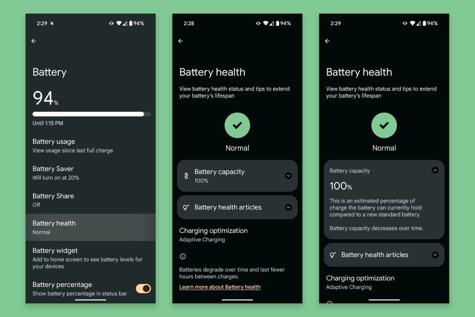 Android 16 - Battery Health
