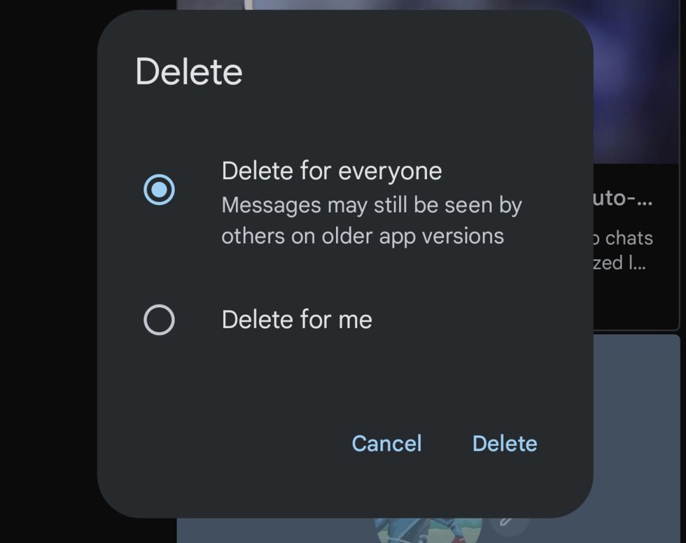 Google Messages - Delete from Group