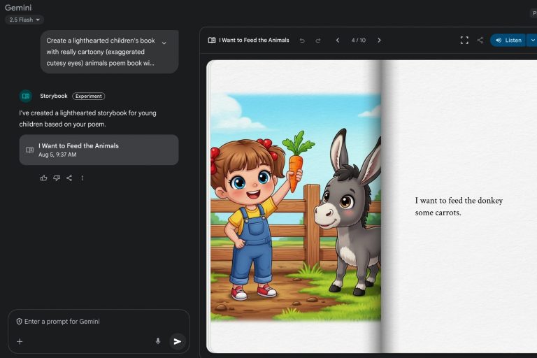 Gemini’s New Storybook Feature Generates Picture Books